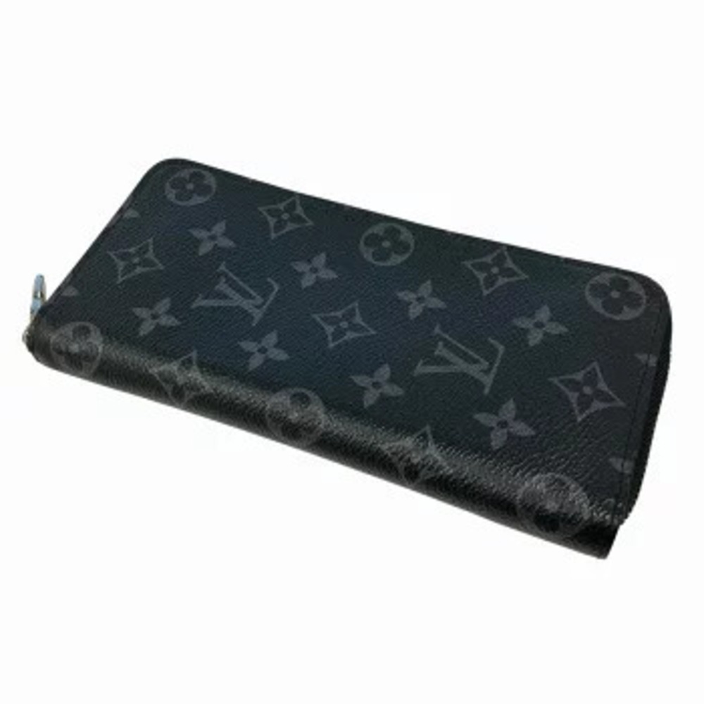 Louis Vuitton Monogram Eclipse Wallet Vertical Long Zippy Black Black